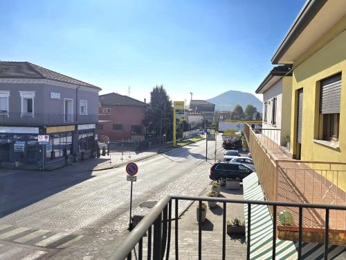 a view of a street from a balcony at Locanda al Sole - Vo' in Vo Euganeo