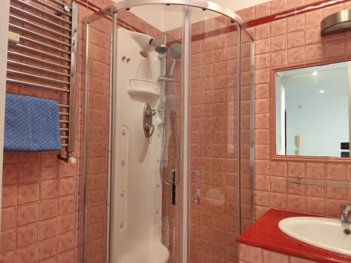 a bathroom with a shower and a sink at Casa Ludovica Centocelle in Rome