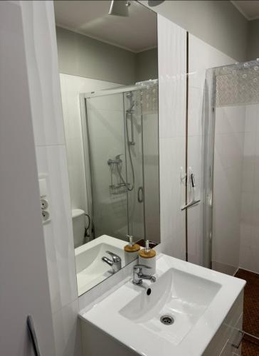 Ένα μπάνιο στο Dawna Mleczarnia Apartamenty MIODOWY