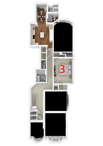 a rendering of a floor plan of a house at In the Heart of Haight Ashbury 5 Bedroom House in San Francisco
