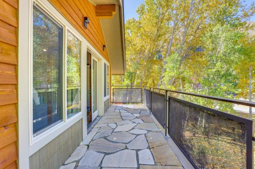 a balcony of a house with a walkway at Near Big Wood River with Trail Access Updated Home! in Hailey