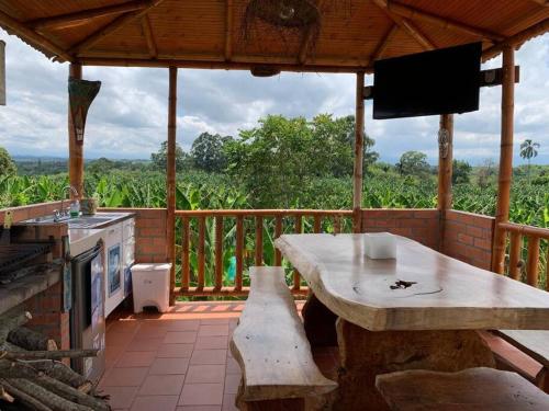 Balkón nebo terasa v ubytování Finca Turistica Eje Cafetero