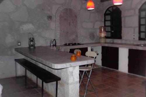 Dapur atau dapur kecil di Cabaña Venta de Guadalupe