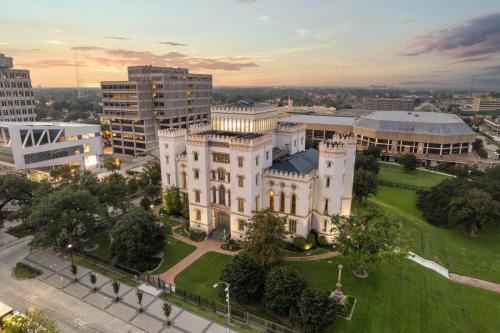 an aerial view of a building in a city at Hotel Indigo Baton Rouge Downtown by IHG in Baton Rouge
