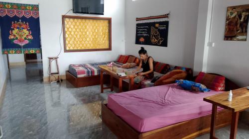 Posezení v ubytování Tibet Restaurant and Hostel