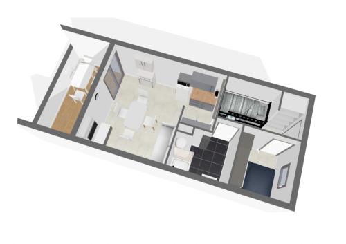 Планировка Charmant appart. 500m plages des Sablettes