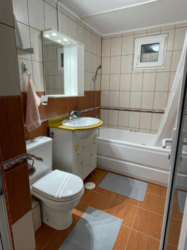 Koupelna v ubytování Apartament Husi