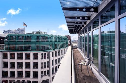 a view from the balcony of a building at THE MADISON Hotel Hamburg in Hamburg
