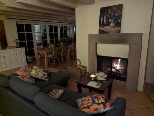 Et opholdsområde på Ferienhaus mitten in der Natur