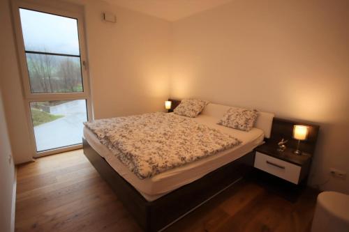 Posteľ alebo postele v izbe v ubytovaní Blick auf Salzburg City