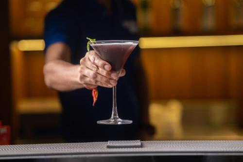 a person holding a cocktail in a martini glass at Pride Elite, Daman in Daman