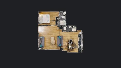 une vue de tête sur une maison avec des voitures garées dans l'établissement 195 Suite Royal - Superb apartment in Paris, à Paris