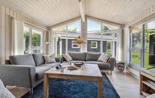 ein Wohnzimmer mit zwei Sofas und einem Tisch in der Unterkunft Pet Friendly Home In Hals With Sauna in Hals