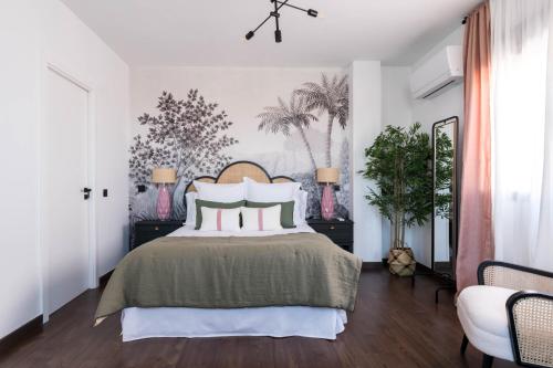 Postel nebo postele na pokoji v ubytování Clavileña, duplex con las mejores vistas de Alcala
