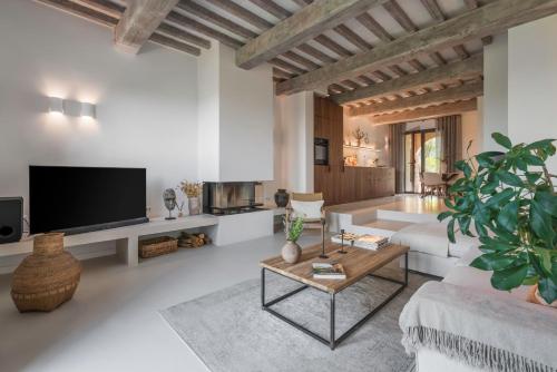 TV a/nebo společenská místnost v ubytování Coratina Gorgeous Apartment With Pool, Montaione, Toscana