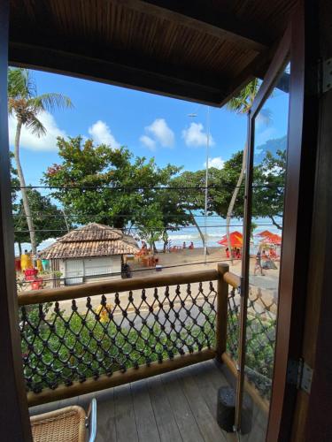 a view from the balcony of the beach at Pousada Manga Rosa Beira Mar in Natal