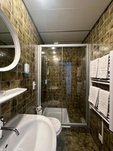 Koupelna v ubytování Hotel Croce Federale