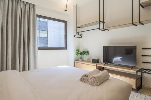 Katil atau katil-katil dalam bilik di Anoor Studios & Apartments in Gemmayze