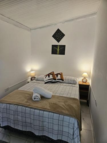 Katil atau katil-katil dalam bilik di Ecofazenda Lodge
