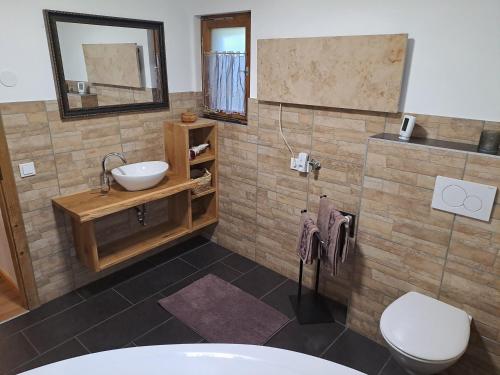 Koupelna v ubytování Ferienhaus Spitzer