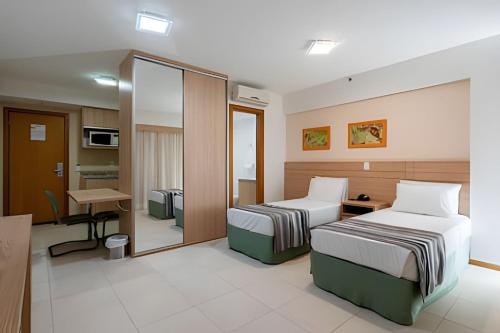 Katil atau katil-katil dalam bilik di Flat moderno hotel Saint Moritz