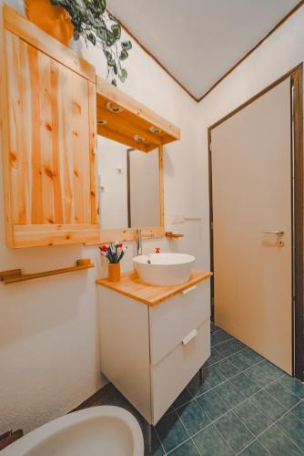 a bathroom with a sink and a toilet at Magic Ski a Bardonecchia in Bardonecchia