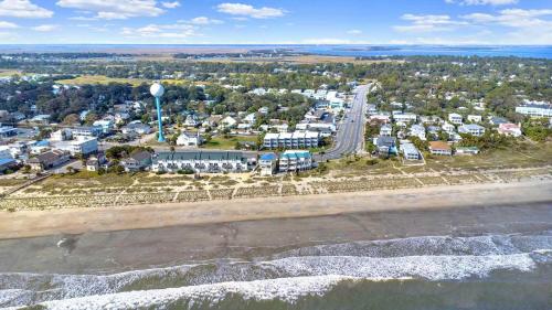 an aerial view of a town on the beach at Beach Point Villas Unit E in Tybee Island