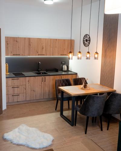 Top Zlatar Apartmaniにあるキッチンまたは簡易キッチン