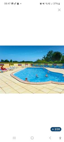 - une piscine avec des personnes dans l'établissement chez bruno et dominique, à Boofzheim