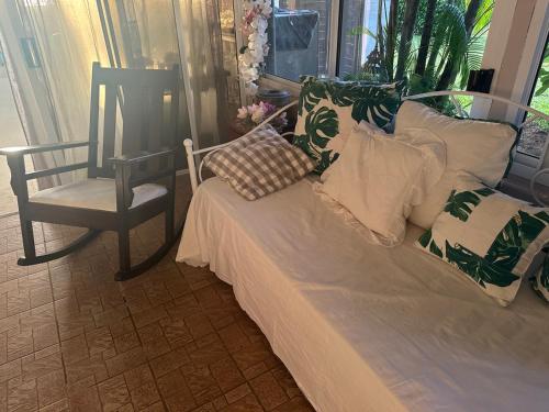 B&B chez Orama, plage privéeにあるベッド