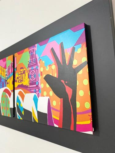 a picture of a painting of a palm tree at Apartamento San Gil Amoblado in San Gil