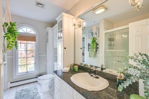 a bathroom with a sink and a toilet at Scituate Apt Less Than 1 Mi to Town Center! in Scituate