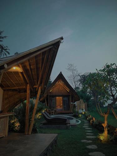 Zahrada ubytování Bethewa Bali Sidemen Private Bamboo House