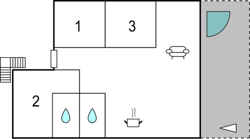 a block diagram of a bathroom with a shower at 3 Bedroom Awesome Apartment In Makarska in Makarska