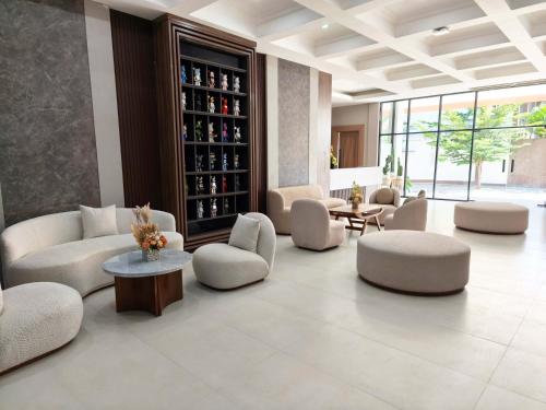 Posezení v ubytování Khas Palu Hotel