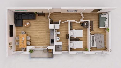 A kitchen or kitchenette at TomsFlat BRAUNSCHWEIG - 3 ROOMS, KITCHEN, WORKSPACE, HIGHSPEED WIFI, WASHER & DRYER, BALCONY