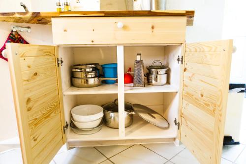 Dapur atau dapur kecil di Schwalbenhof Kagar