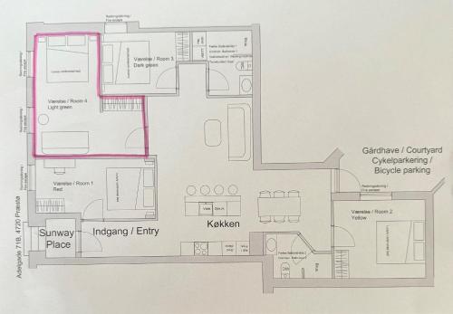 a drawing of a floor plan of a house at Sunway Place in Præstø