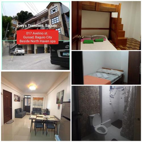 a collage of pictures of a bedroom and a room at 017 Baguio Transient in Baguio