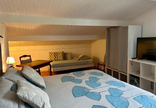 Posteľ alebo postele v izbe v ubytovaní Chambre d'hôtes Casa Tib