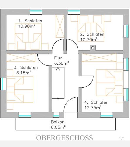 a floor plan of a house at Haus Bachrauschen in Kirchanschöring