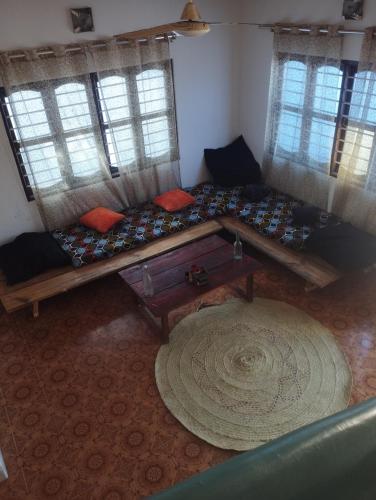an overhead view of a room with two beds at Luca&Irina airport comfort in Zanzibar City