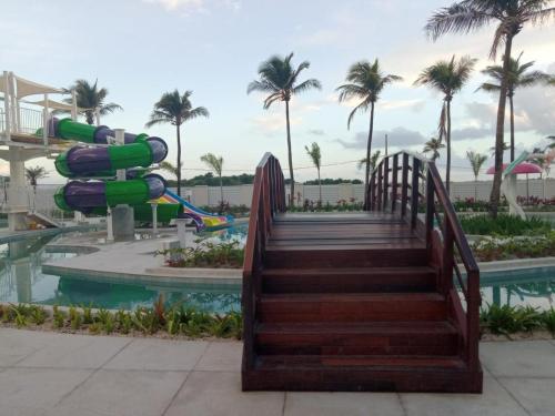 a staircase leading to a water slide at a resort at S&F apartamentos em Salinas Park, Exclusive ou Premiun in Salinópolis