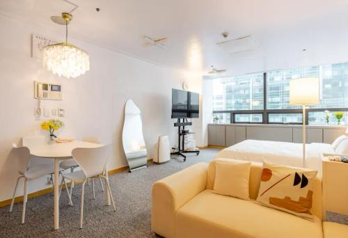 Χώρος καθιστικού στο Hongdae House