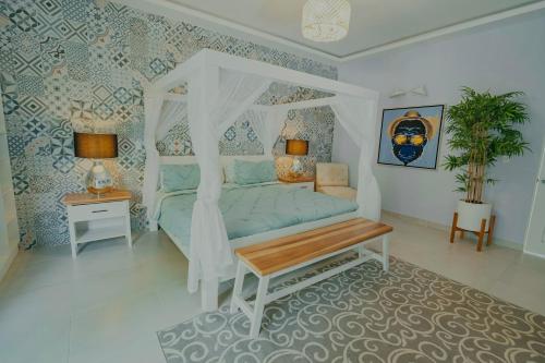 Postel nebo postele na pokoji v ubytování Hotel Mono Azul