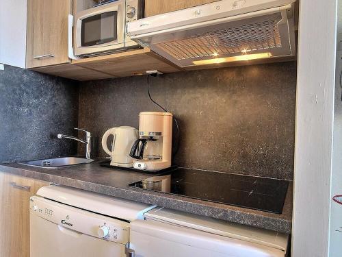 Studio cabine à Belle Plagne, 4 personnes, terrasse vue sud-ouest