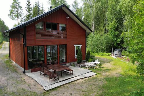 Bygningen som feriehuset ligger i