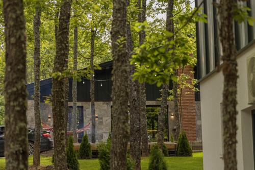 a house in the middle of a forest of trees at Zen Villas 1 - Zen Retreat in Gjilan