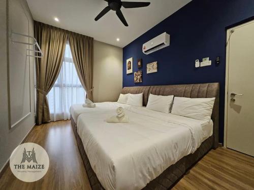 Ένα ή περισσότερα κρεβάτια σε δωμάτιο στο The Cove Hillside Residence Ipoh - Downtown Delight