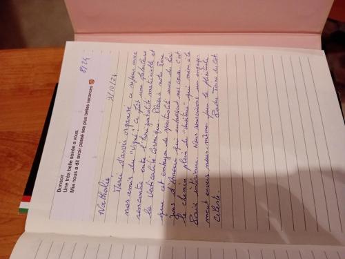 a box with writing on it sitting on a table at ROUPILLON A JANET in Curvalle